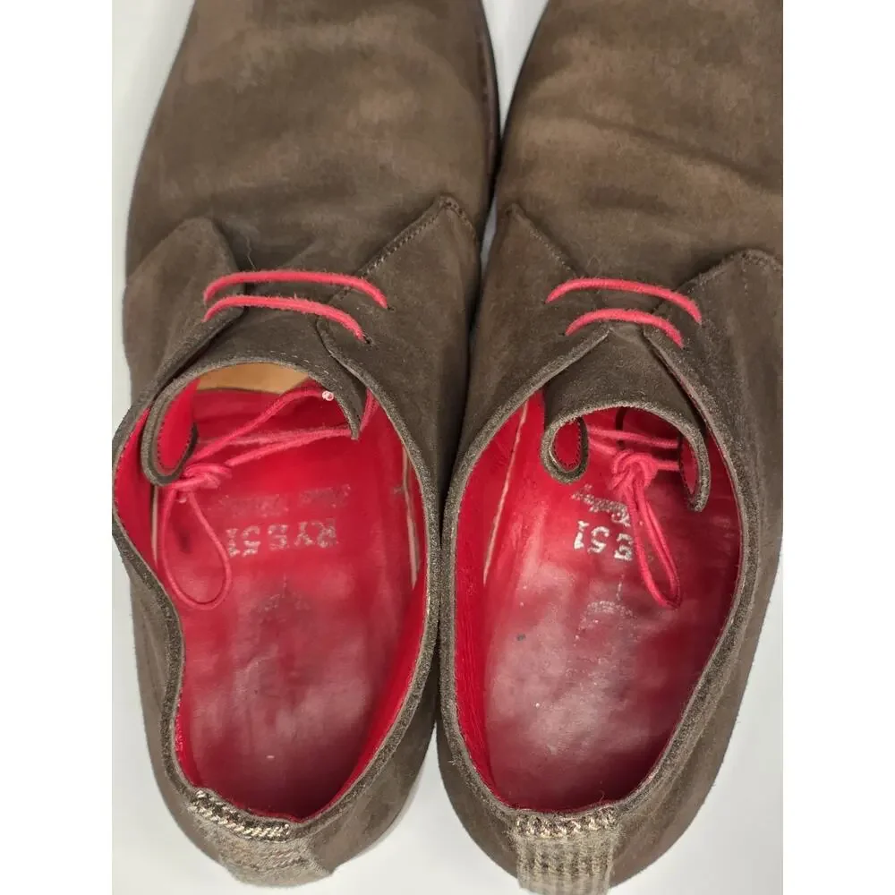 Rye 51 Men's Suede Chukka Boots Size 10 Goodyear Welt Rare Luxury Designer Shoes